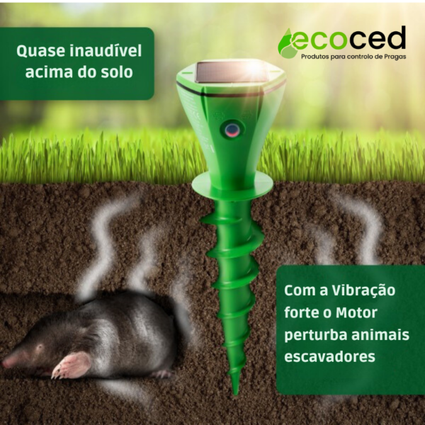 Repelente Solar para Toupeiras e Animais Escavadores